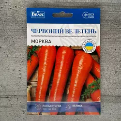 Морква Червоний велетень 20 г насіння пакетоване Велес