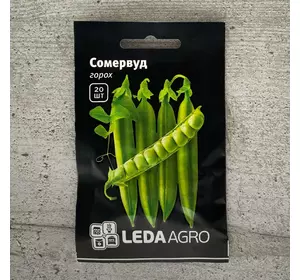 Горох овочевий середньоранній Сомервуд 20 шт насіння пакетоване Leda Agro